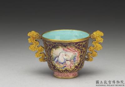 图片[2]-Gold cup with champleve and painted enamel decor of European mother-and-child, Qing dynasty, Qianlong reign (1736-1795)-China Archive